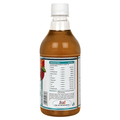 Apple Cider Honey Vinegar 500ml by Superbee - Detox & Wellness Super Bee