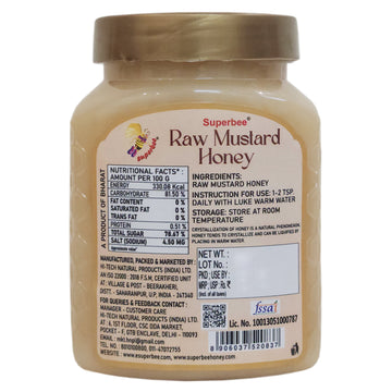 Raw Mustard Cream Honey - Smooth & Nutrient-Rich | Super Bee